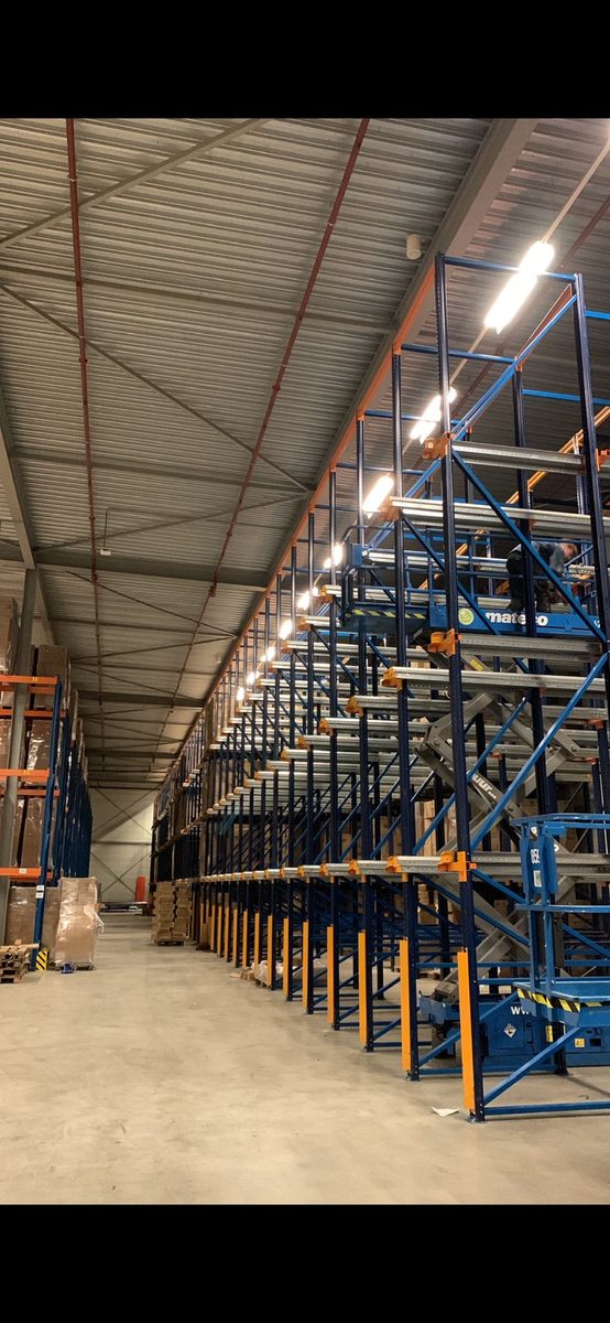 Completed project — warehouse with racking