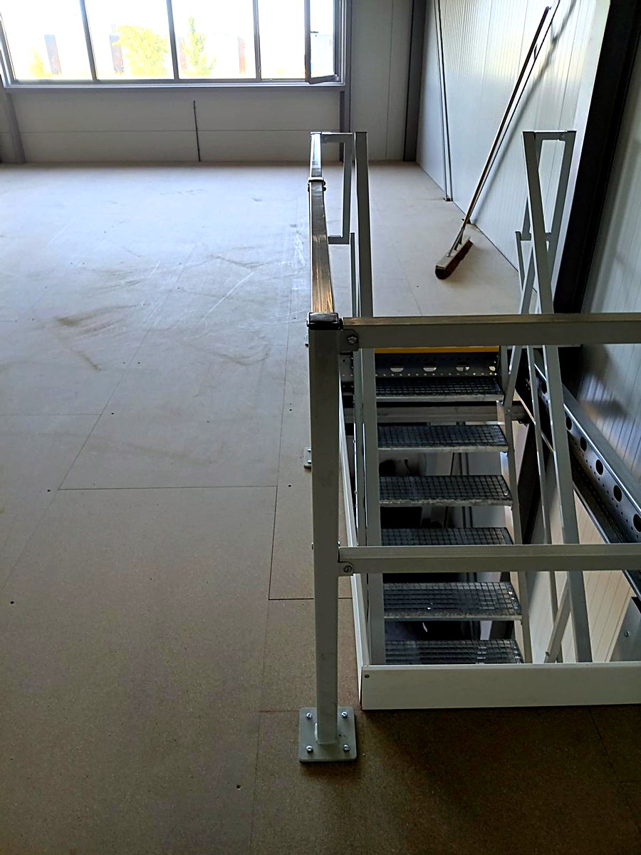 Staircase detail with grating steps and railings — DWB investments B.V., Purmerend
